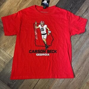 Red Carson Beck Georgia Bulldogs T-Shirt Youth Medium